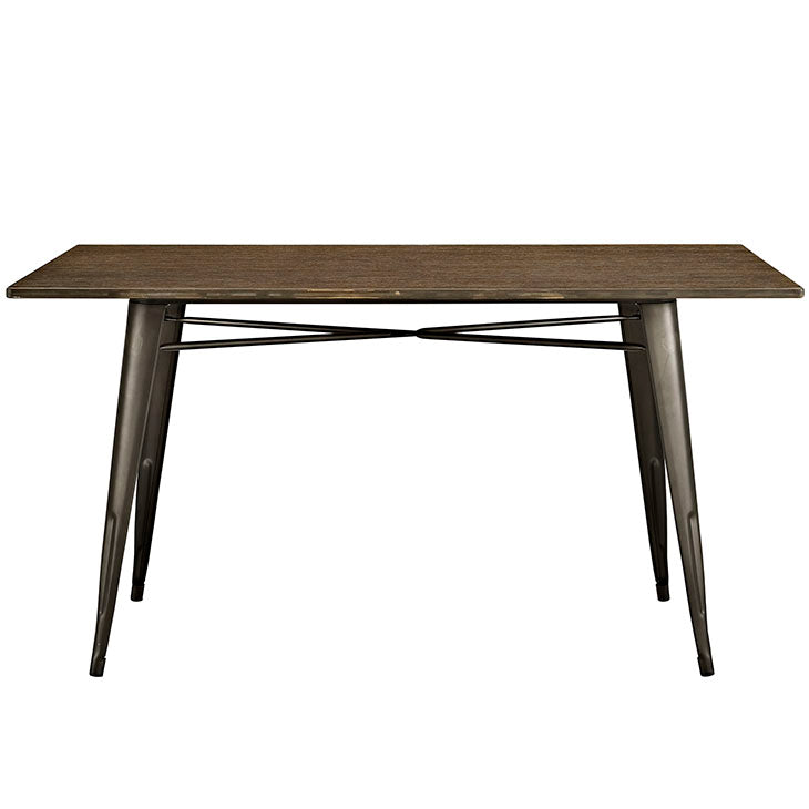 Alacrity 59 inch rectangle wood dining table in brown.