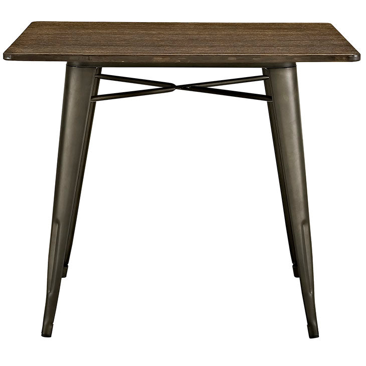 Alacrity 36 inch square wood dining table in brown.