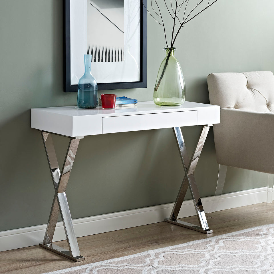 Sector Console Table in White.