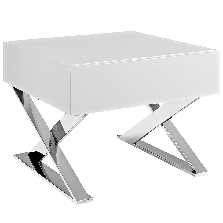 Sector Night Stand in White.