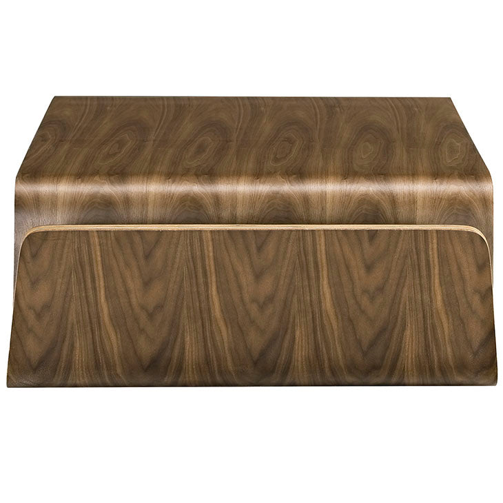 Polaris wood coffee table in walnut.