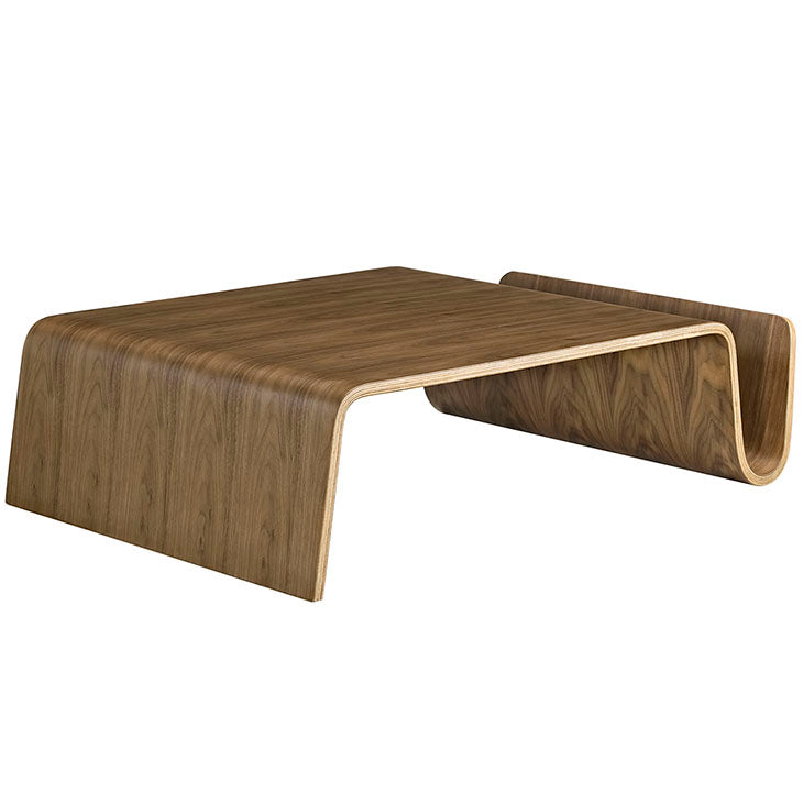 Polaris wood coffee table in walnut.