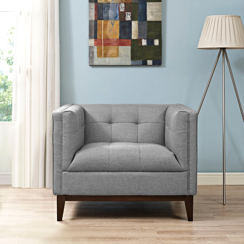 Serve Upholstered Fabric Armchair.