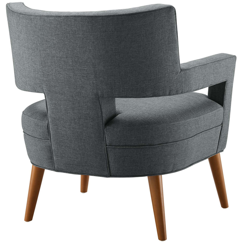 Sheer Upholstered Fabric Armchair.