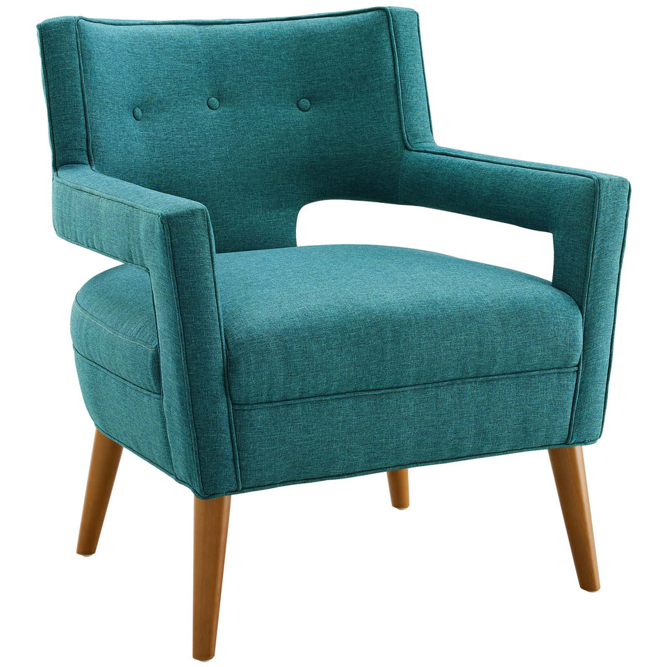 Sheer Upholstered Fabric Armchair.