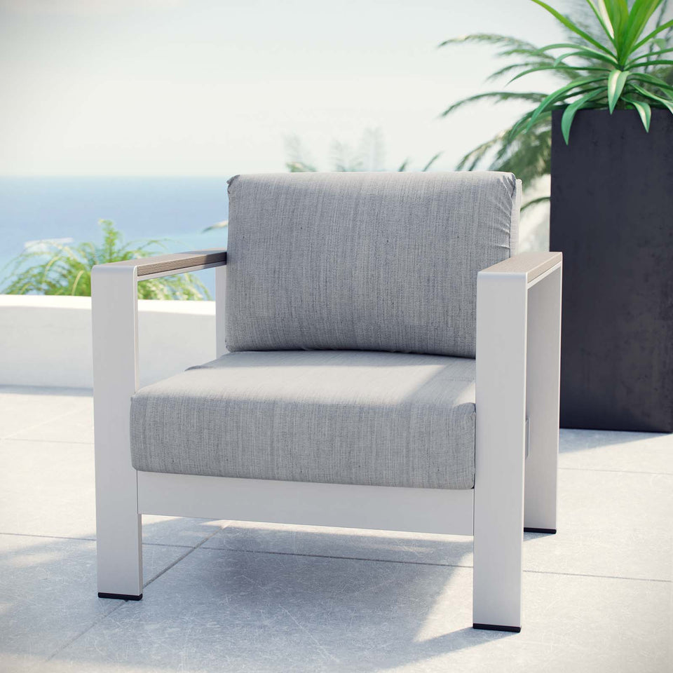 Shore Outdoor Patio Aluminum Armchair.