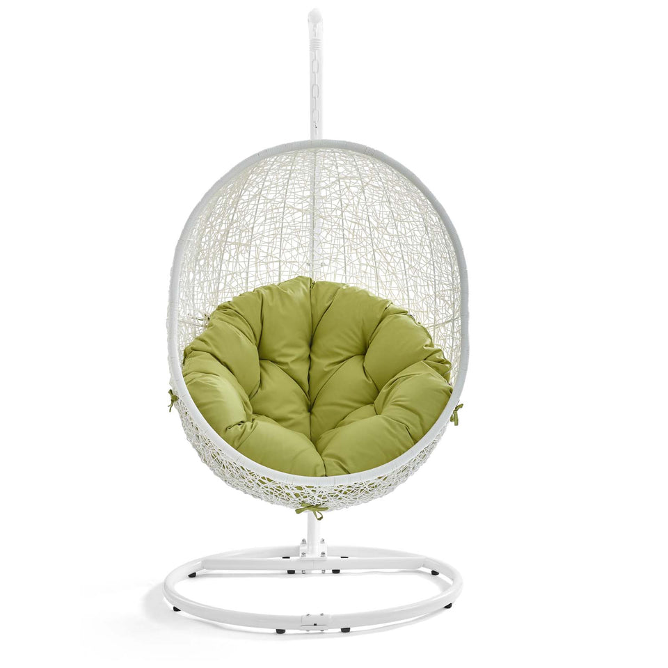 Hide Outdoor Patio Swing Chair With Stand in White.