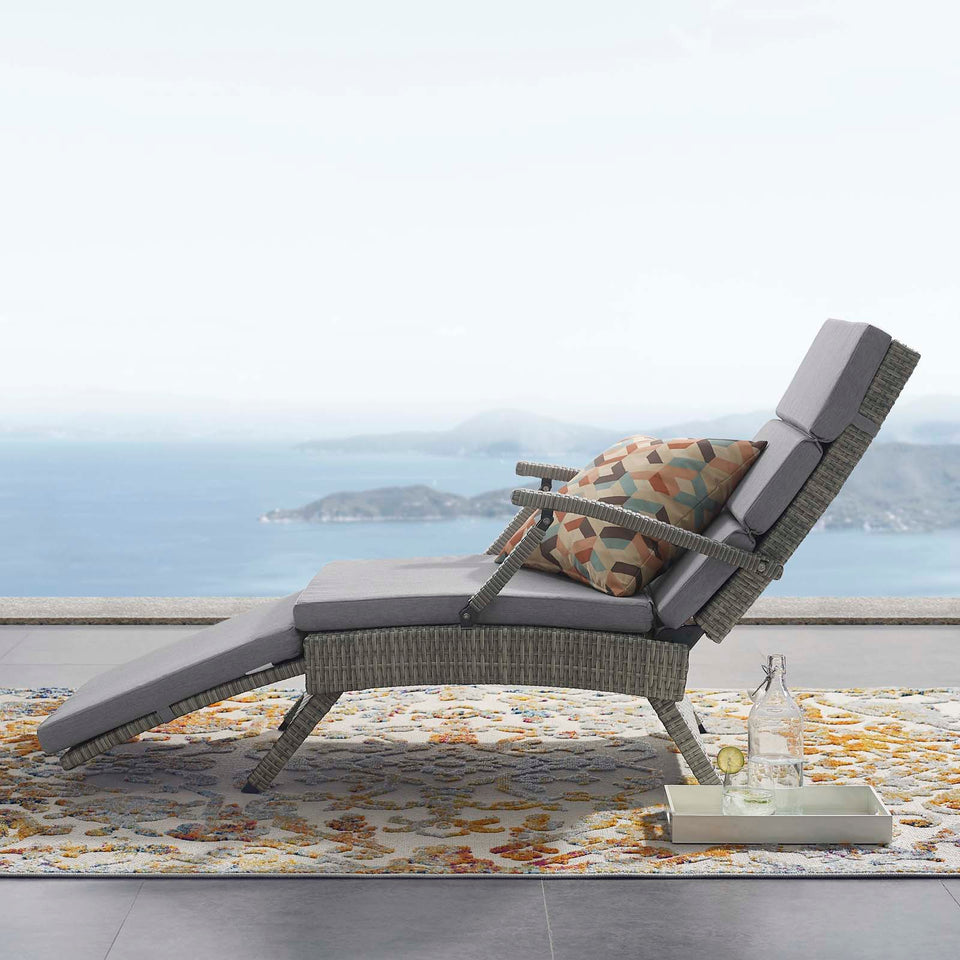 Envisage Chaise Outdoor Patio Wicker Rattan Lounge Chair.