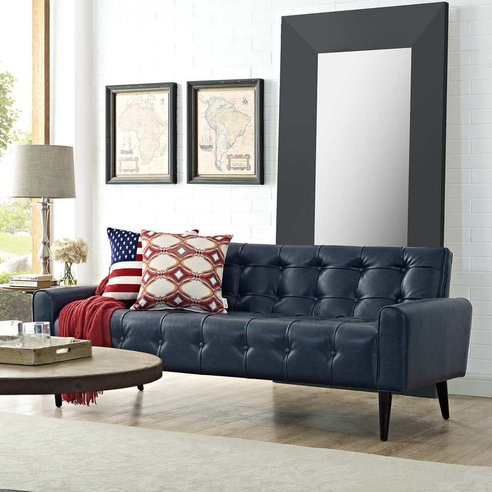 Delve Upholstered Vinyl Sofa.