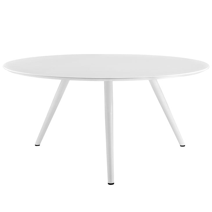 LIPPA ROUND WOOD TOP DINING TABLE WITH TRIPOD BASE IN WHITE SIZE 36, 54, and 60".