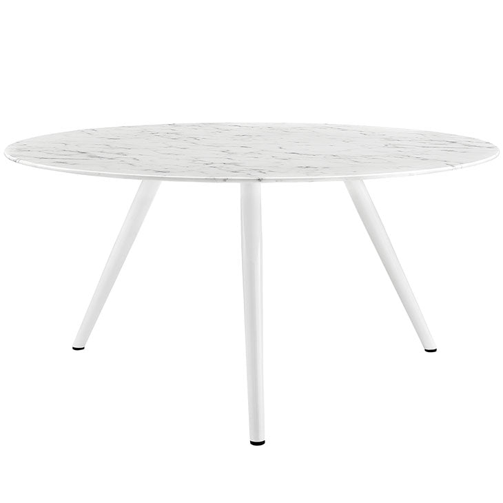LIPPA ROUND ARTIFICIAL MARBLE DINING TABLE WITH TRIPOD BASE IN WHITE SIZE 36, 54, and 60".