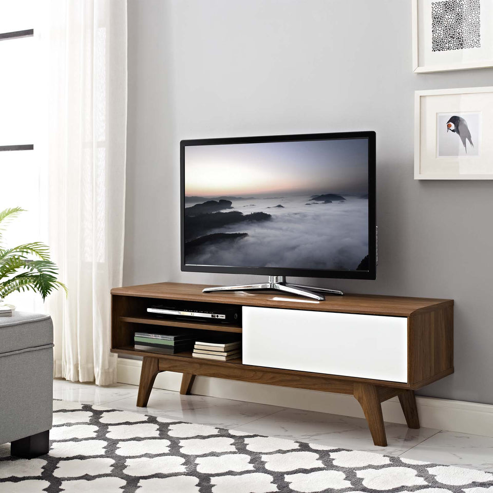 Envision 48” TV Stand in Walnut White.