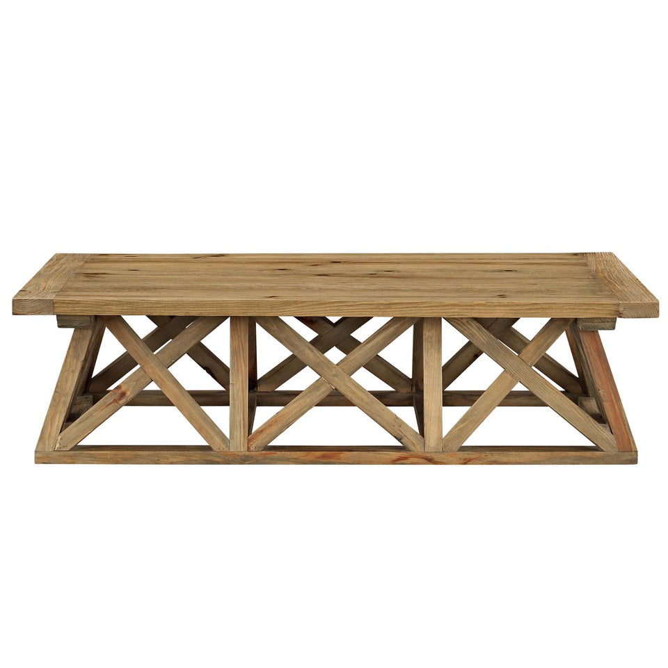 Camp Wood Coffee Table in Brown.