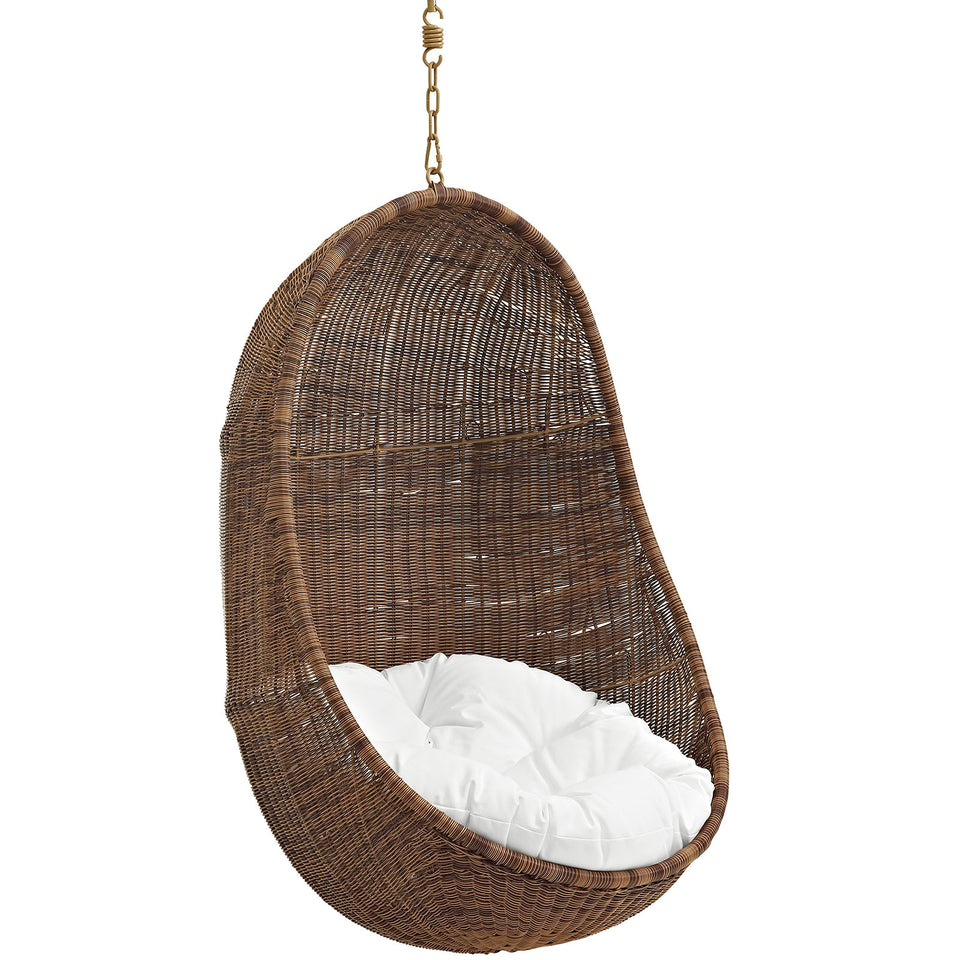 Bean Outdoor Patio Swing Chair Without Stand in Coffee White.