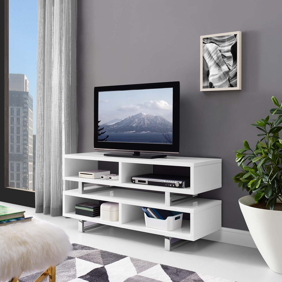 Amble 47” TV Stand in White.
