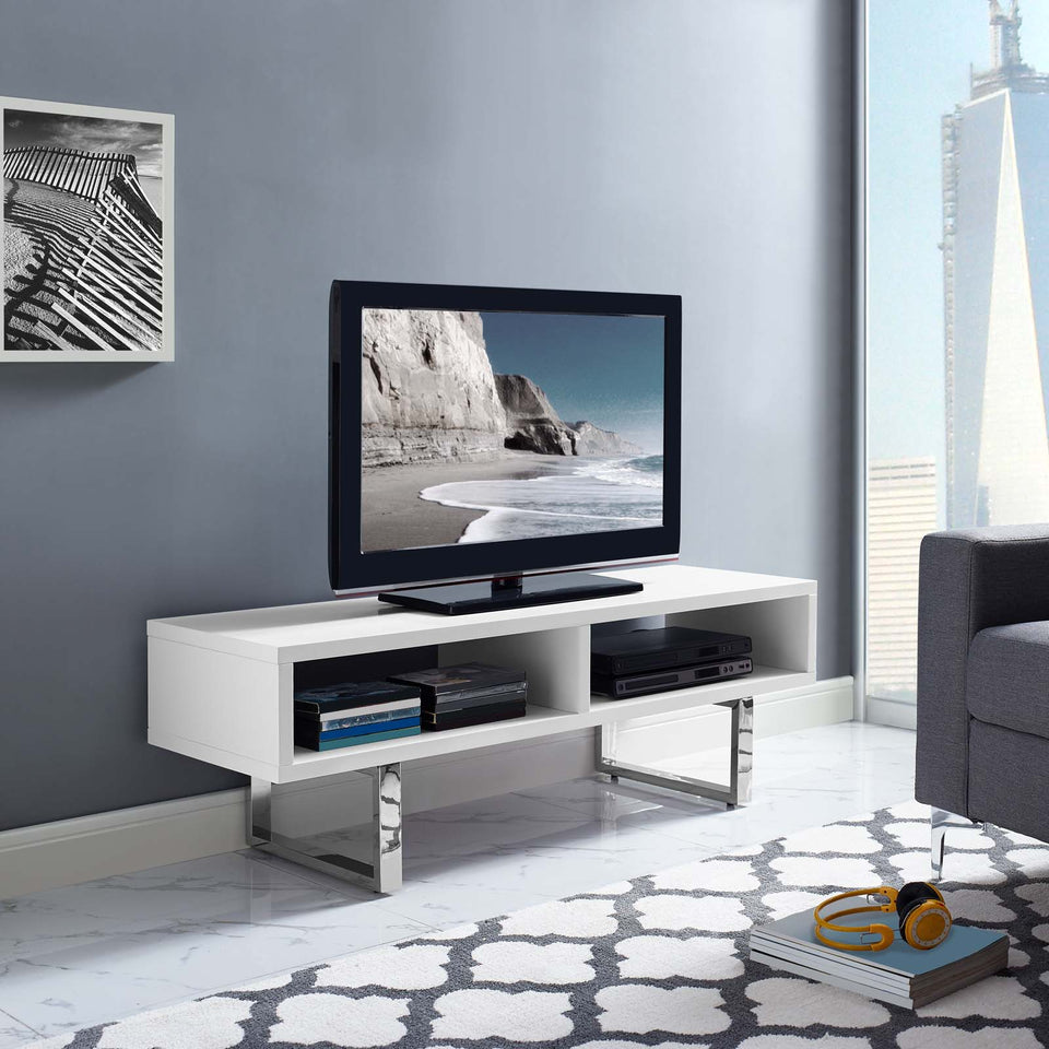 Amble 47” Low Profile TV Stand in White.