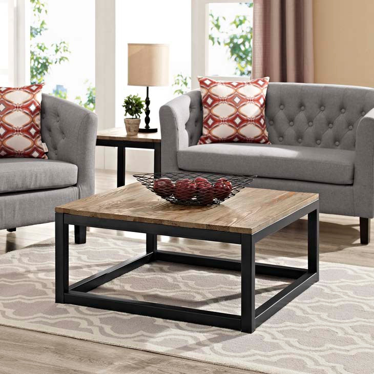 Attune coffee table in brown.