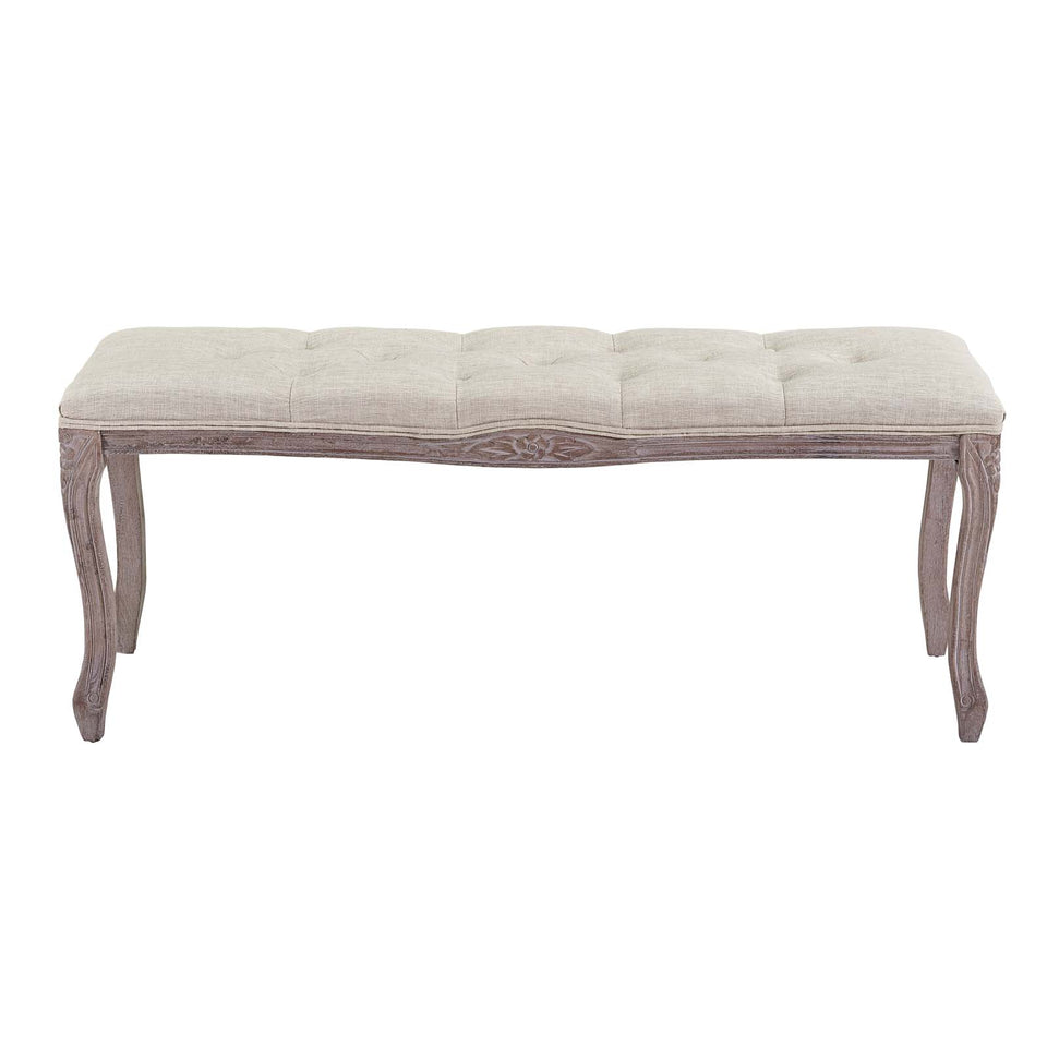 Regal Vintage French Upholstered Fabric Bench.