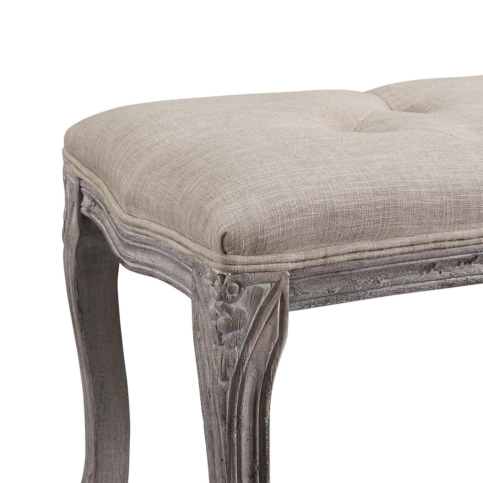 Regal Vintage French Upholstered Fabric Bench.