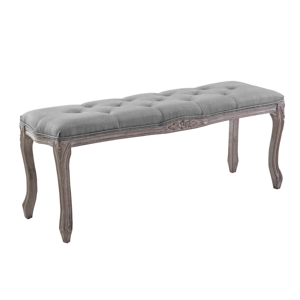 Regal Vintage French Upholstered Fabric Bench.