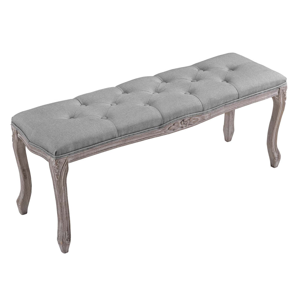 Regal Vintage French Upholstered Fabric Bench.