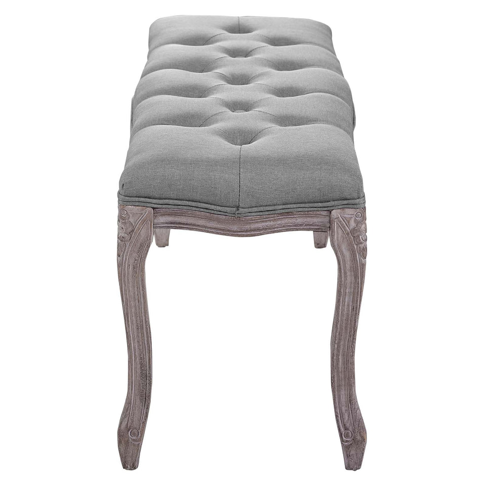 Regal Vintage French Upholstered Fabric Bench.