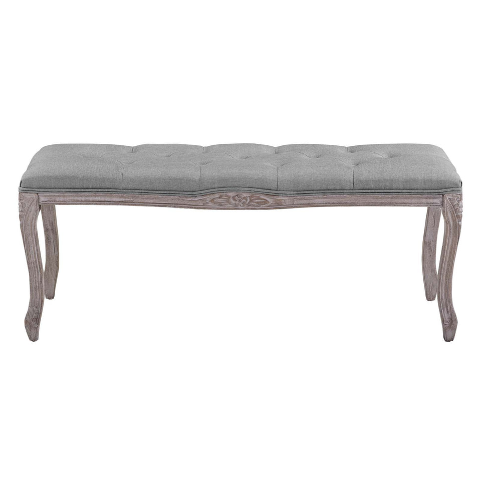 Regal Vintage French Upholstered Fabric Bench.