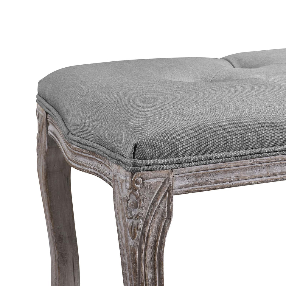 Regal Vintage French Upholstered Fabric Bench.