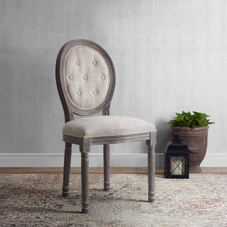 Arise Vintage French Upholstered Fabric Dining Side Chair.