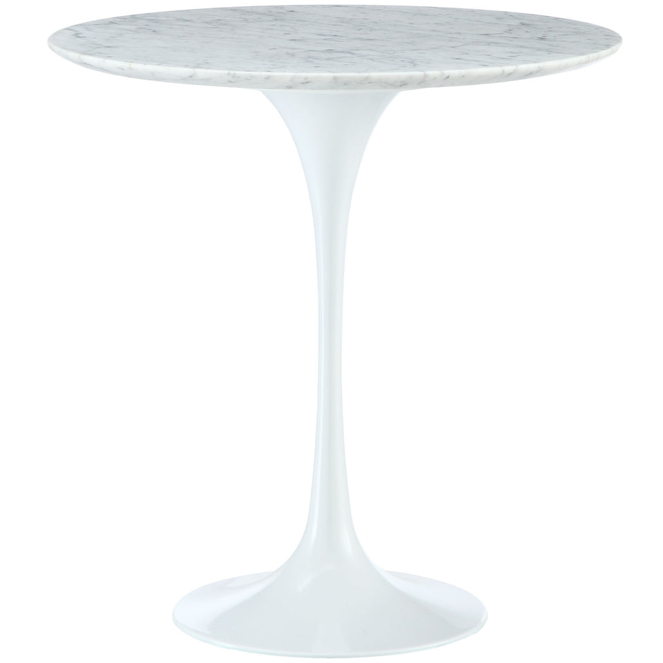 Lippa 20" Marble Side Table in White.