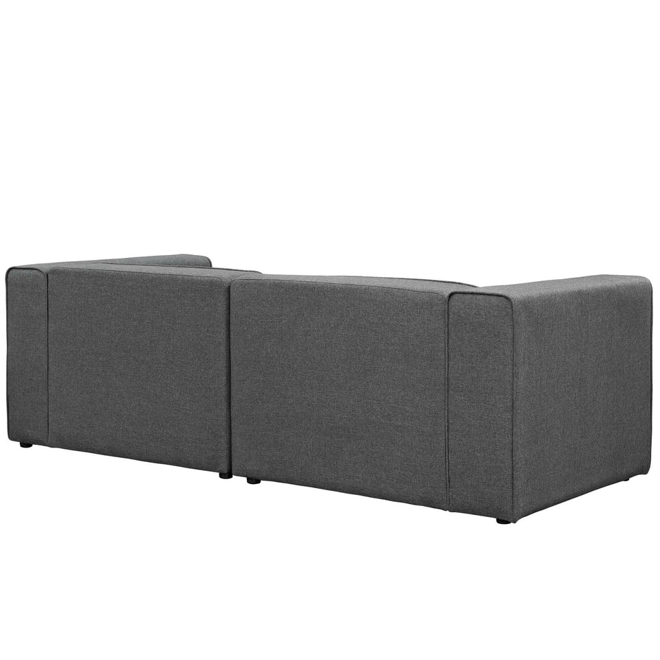 Mingle 2 Piece Upholstered Fabric Sectional Sofa Set.