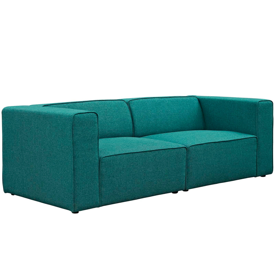 Mingle 2 Piece Upholstered Fabric Sectional Sofa Set.
