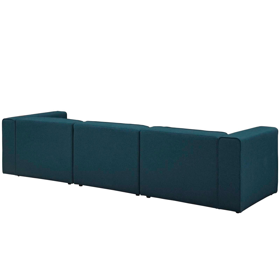 Mingle 3 Piece Upholstered Fabric Sectional Sofa.