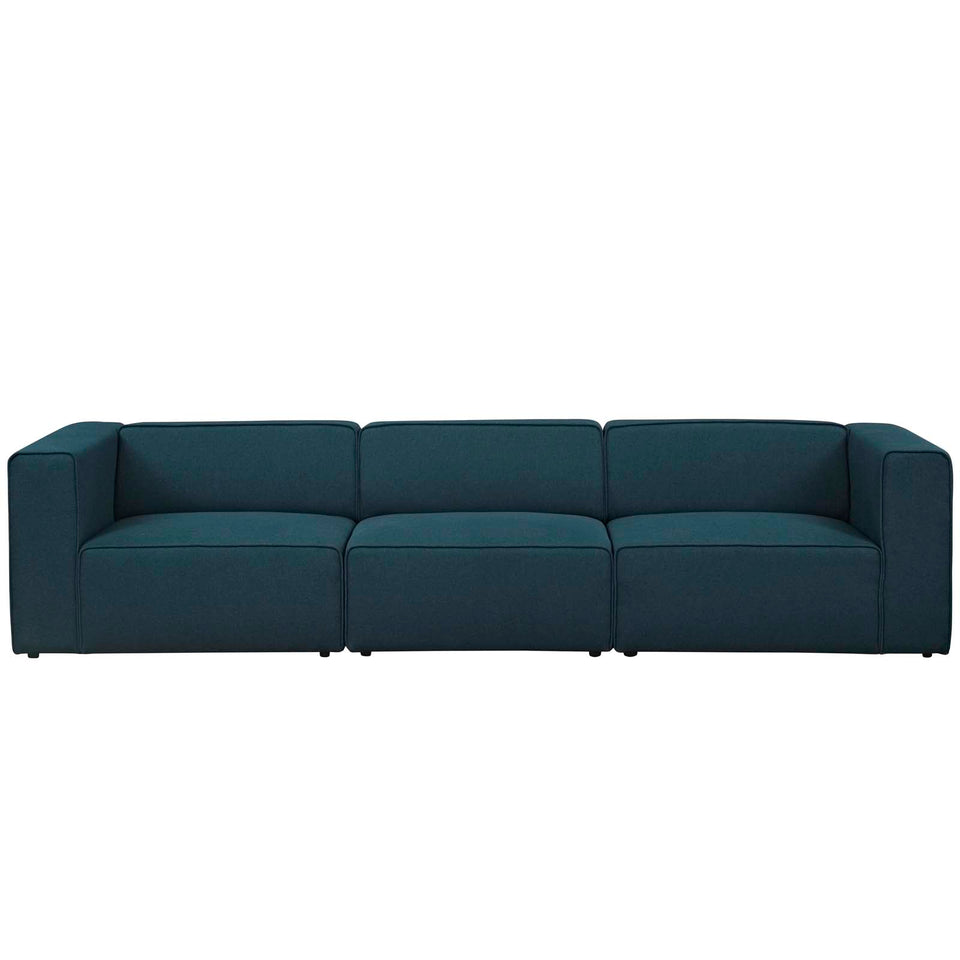 Mingle 3 Piece Upholstered Fabric Sectional Sofa.
