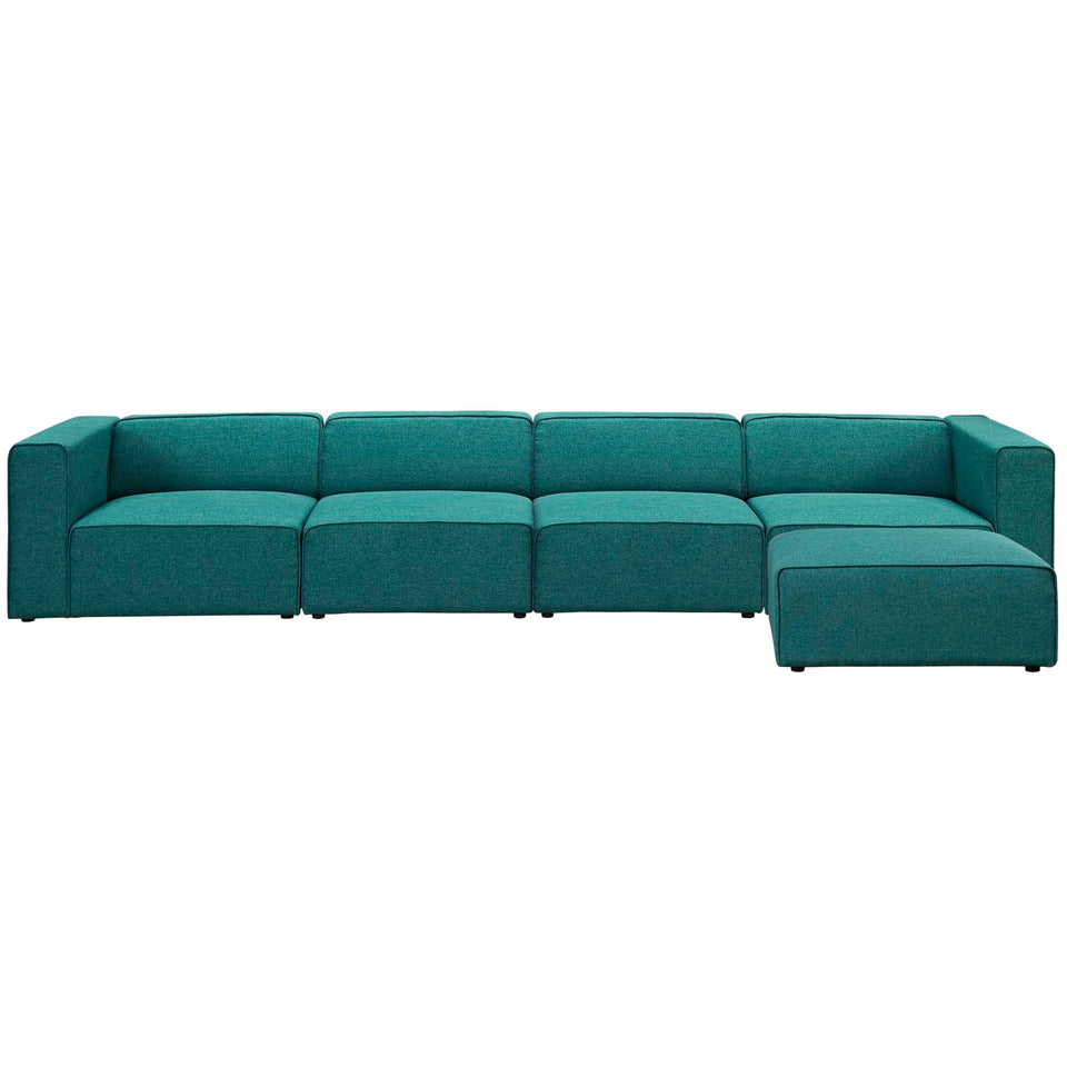 Mingle 5 Piece Upholstered Fabric Sectional Sofa Set.