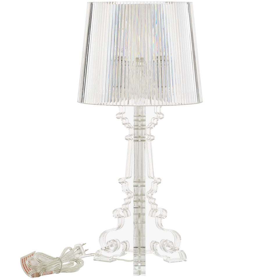 French Petite Acrylic Acrylic Table Lamp in Clear.