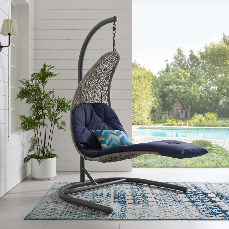 Landscape Hanging Chaise Lounge Outdoor Patio Swing Chair.