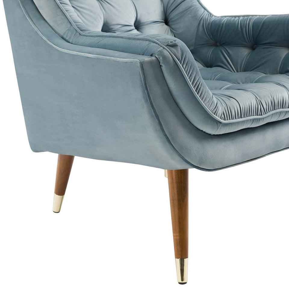 Suggest Button Tufted Performance Velvet Lounge Chair.