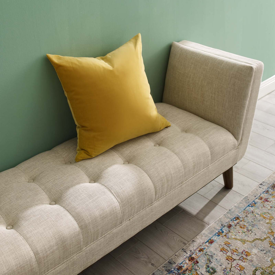 Haven Tufted Button Upholstered Fabric Accent Bench.