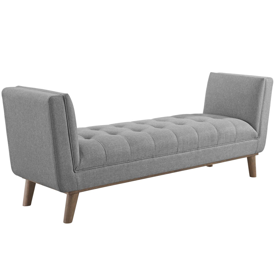 Haven Tufted Button Upholstered Fabric Accent Bench.