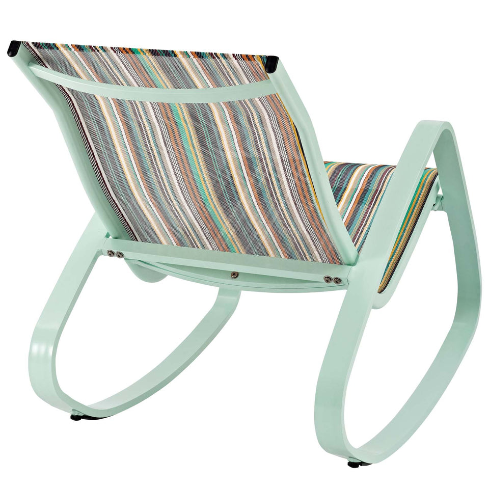 Traveler Rocking Outdoor Patio Mesh Sling Lounge Chair.
