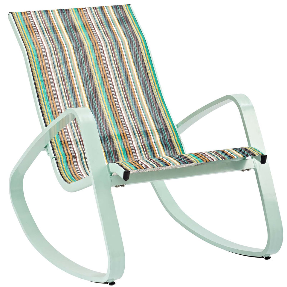 Traveler Rocking Outdoor Patio Mesh Sling Lounge Chair.