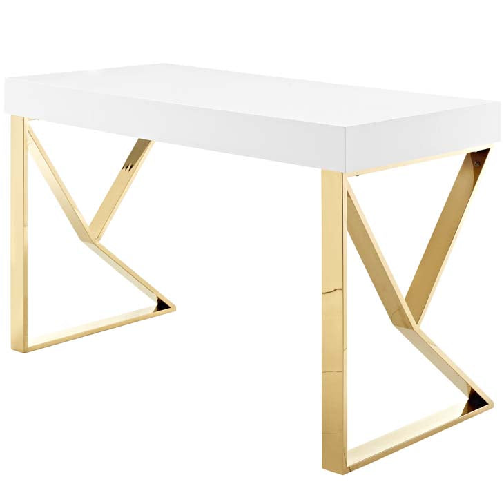 Adjacent desk in white gold.