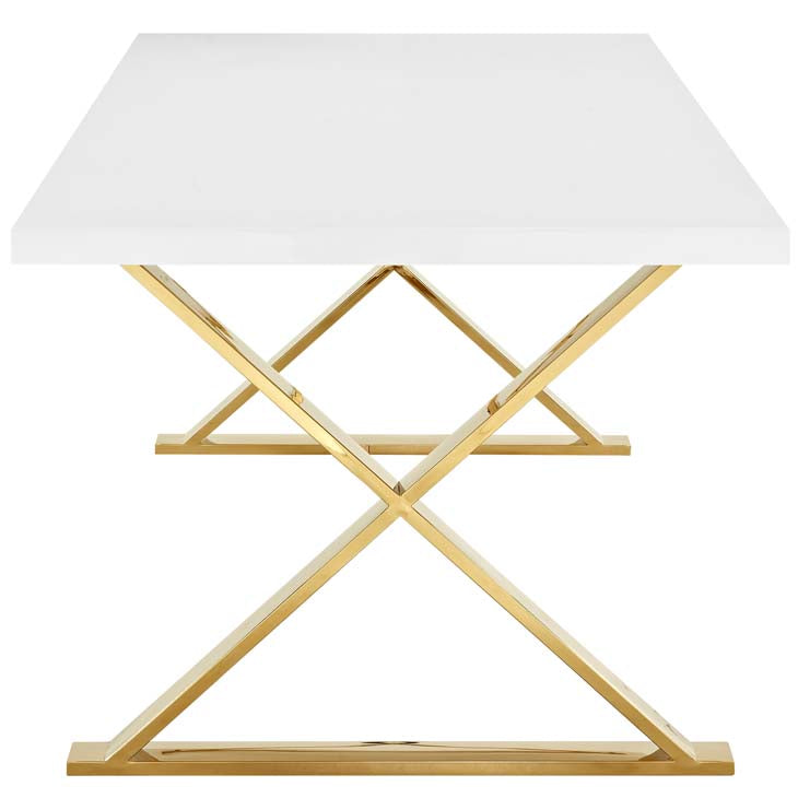 Sector Dining Table in Gold.