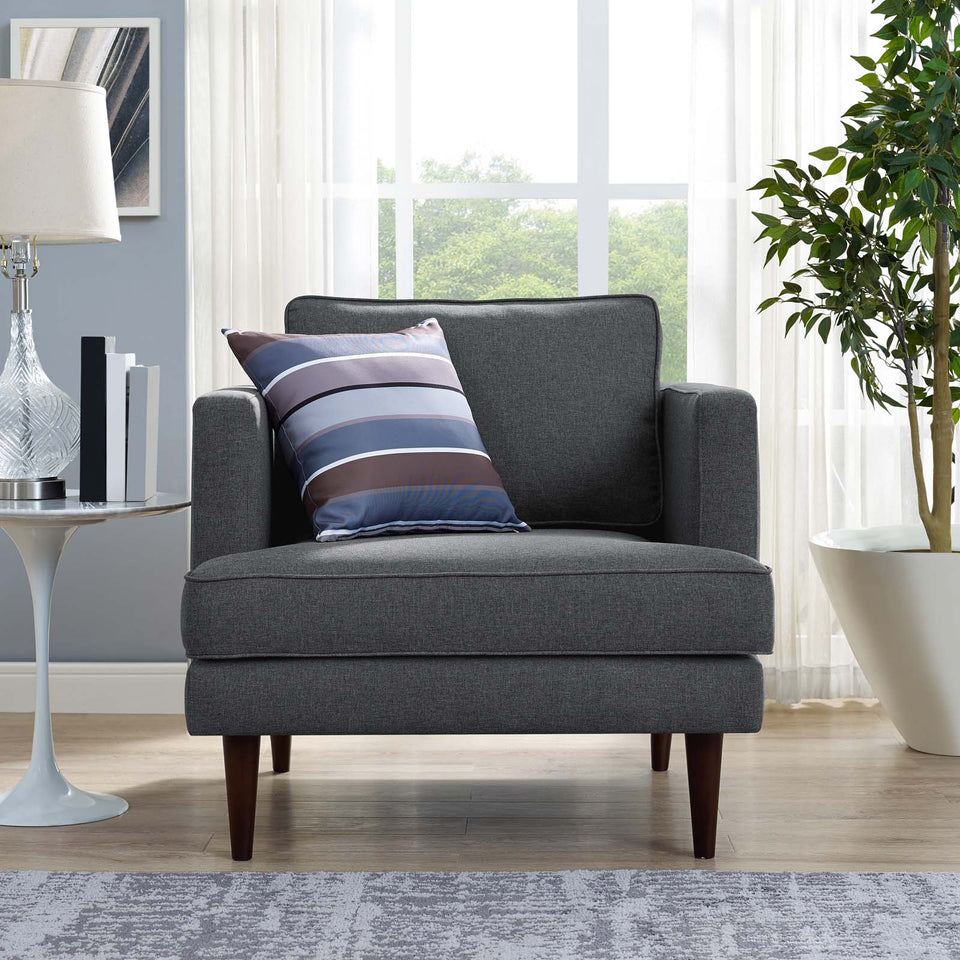 Agile Upholstered Fabric Armchair.