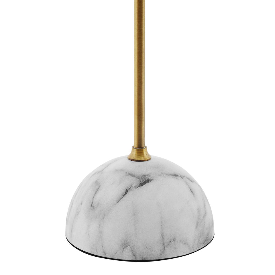 Salient Brass and Faux White Marble Table Lamp.