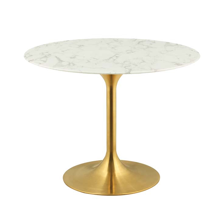 LIPPA MARBLE TOP ROUND DINING TABLE IN GOLD WHITE SIZE 28, 36, 40, 47, 54 and 60".