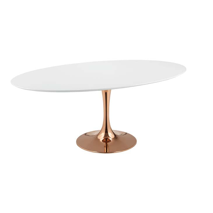 LIPPA OVAL MARBLE TOP DINING TABLE IN ROSE WHITE SIZE  48, 54, 78".