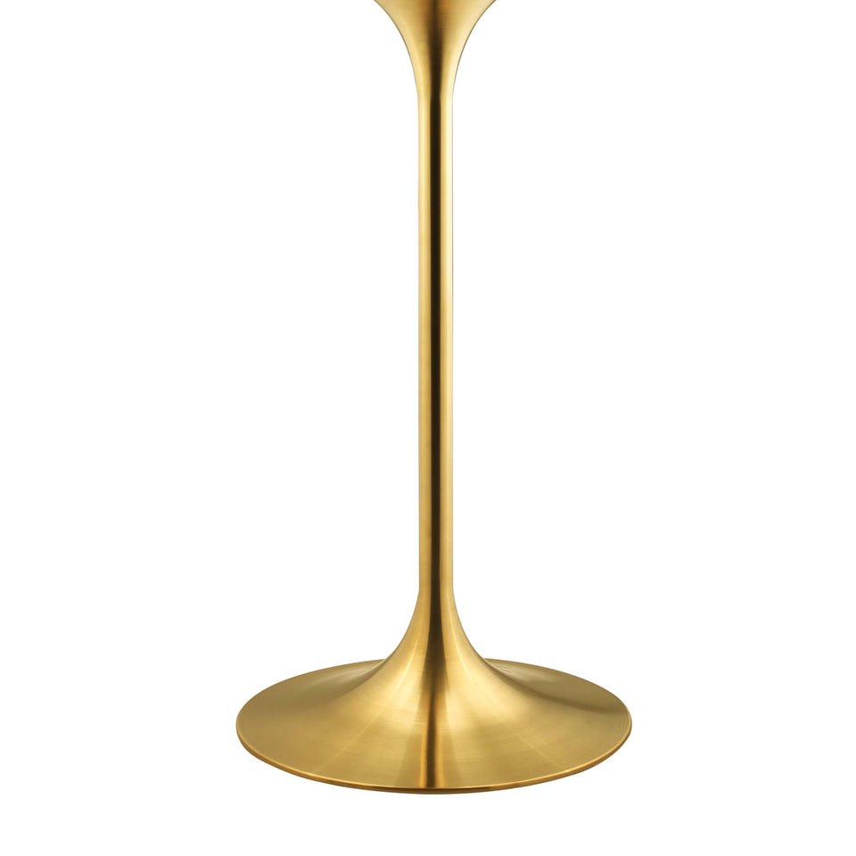 Lippa 28" Artificial Marble Bar Table in Gold White.