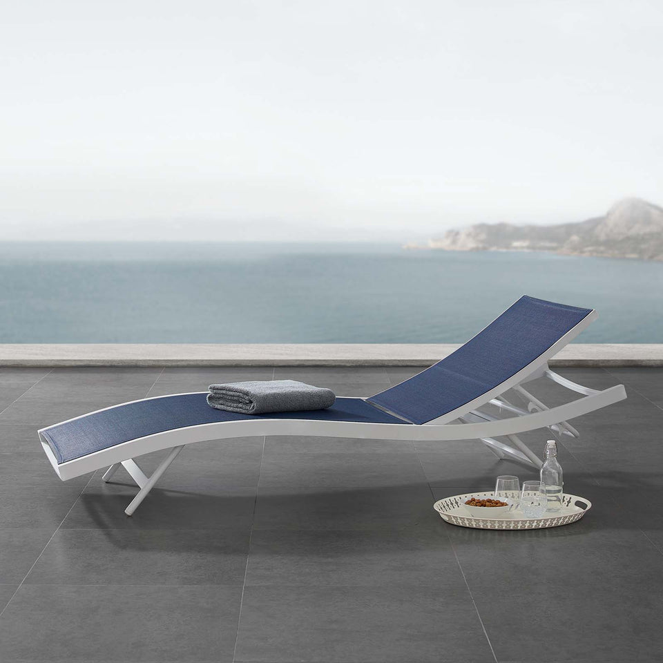 Glimpse Outdoor Patio Mesh Chaise Lounge Chair.
